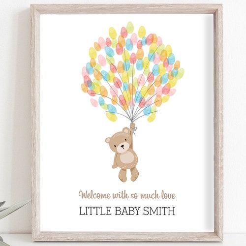 THUMBPRINT GUESTBOOK Printable Sign Woodland Baby Shower - Etsy