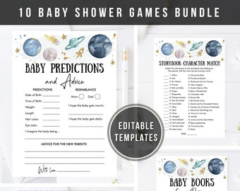 Editable Storybook Baby Shower Games Bundle Book Baby Shower