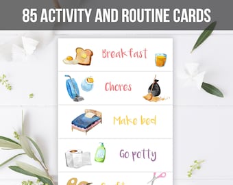 Visual Schedule Kids Daily Routine Chart 85 Cards Chores School Homeschool Toddler Preschoolers Calendar Daycare Download Printable 0341
