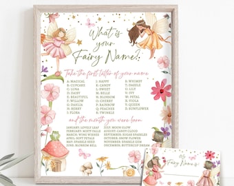 What Is your Fairy Name Fairy Birthday Game Fairy Forest Party Activity Fairy Tea Party Game Floral Whimsical Template Printable Corjl 0406