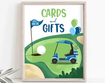 Cards and Gifts Sign Golf Birthday Party Sign Birthday Golfing Party Decor Gifts Sign Par-tee Decor Hole in One 1st Download Printable 0405