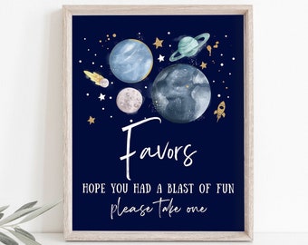 Favors Sign Space Party Sign Outer Space Birthday Sign Galaxy Party Decor Favors Table Thank You Boy Take a Treat Planets PRINTABLE 0357