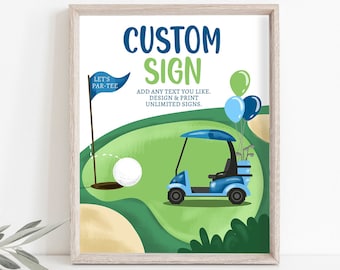 Editable Custom Sign Golf Birthday Party Sign Hole in One Birthday Par-tee Golf Table Sign Decoration 8x10 Instant Download PRINTABLE 0405