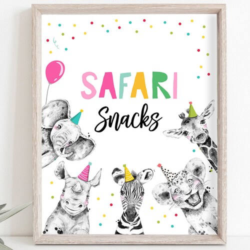 Safari Snacks Birthday Sign Party Drinks Table Bar Food Safari - Etsy