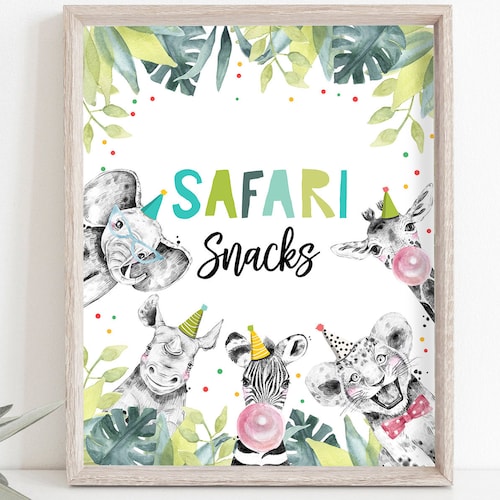 Safari Snacks Birthday Sign Party Drinks Table Bar Food Safari - Etsy