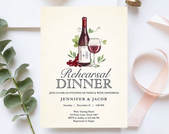 Editable Wine Tasting Rehearsal Dinner Invitation Rustic Winery Cheers To Love Country Couples Joined Bridal Shower Corjl Template 0234