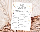 Editable Baby Name Race Baby Sprinkle Game Baby Name Game Baby Shower Gender Neutral Sprinkles Rainbow A to Z Corjl Template Printable 0216