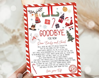 Editable Elf Goodbye Letter Departure Letter Christmas Goodbye from Your Elf Christmas Elf Letter Santa Claus Poem Printable Template 0496
