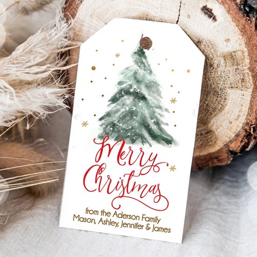 Personalized Printable Christmas Gift Tags Template - Etsy
