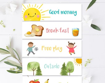 Visual Schedule Toddler Kids Daily Routine Chart Printable Homeschool Preschoolers Toddlers Visual Calendar Daycare Download Printable 0341