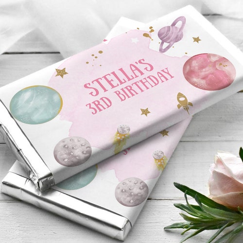 Editable Outer Space Chocolate Bar Label Candy Bar Wrapper - Etsy