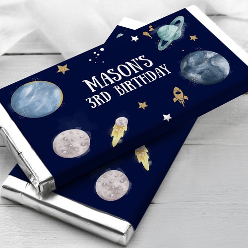 Editable Outer Space Chocolate Bar Labels Candy Bar Wrapper | Etsy