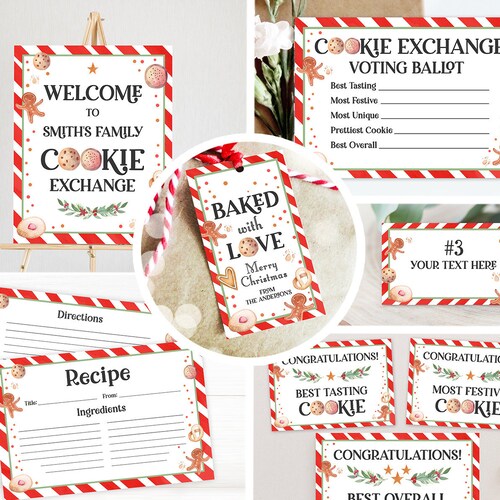 Editable Holiday Cookie Exchange Party Pack Christmas Cookie - Etsy