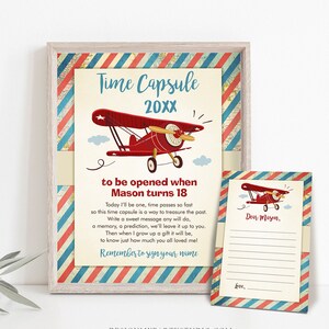 Editable Airplane Time Capsule First Birthday Party Time Flies - Etsy