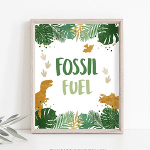 Fossil Fuel Birthday Sign Drink Table Decor Dinosaur Birthday Dino Party Boy Prehistoric T-Rex Table Sign Instant Download PRINTABLE 0146