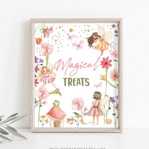 Magical Treats Sign Fairy Birthday Sign Favors Table Decor Magical Fairy Garden Tea Party Favors Girl Table Sign Decorations PRINTABLE 0406