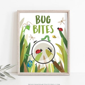 Skylt för insektbett, födelsedagsskylt, godis, bordsdekor, insektsfödelsedagsfest, mat, bordsskylt, insektsjakt, utomhus, insekt, pojke, nedladdning, utskrivbar 0090