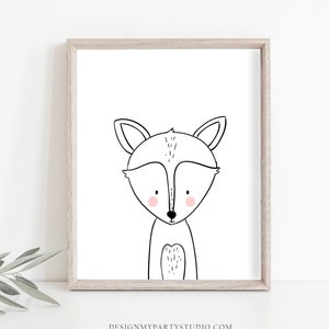 Fox Nursery Print Woodland Nursery Decor Fox Print Woodland Safari ...