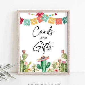 Cartões e presentes Assinar cartões de festa Cactos Cartões e presentes Suculentas Mesa de presente Chá de bebê Decoração mexicana 8x10 Download instantâneo para impressão 0404