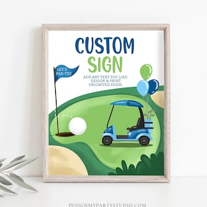Editable Custom Sign Golf Birthday Party Sign Hole in One Birthday Par-tee Golf Table Sign Decoration 8x10 Instant Download PRINTABLE 0405