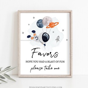 Favors Sign Space Party Sign Outer Space Birthday Sign Galaxy Party Decor Favors Table Thank You Boy Take a Treat Planets Printable 0366