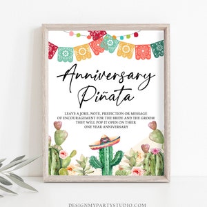 Hochzeit Jahrestag Piñata Fiesta Kaktus Zeichen Brautparty Lassen Sie einen Witz Idee oder wagen Sie Für Braut und Bräutigam Sofortiger Download Printable 0404