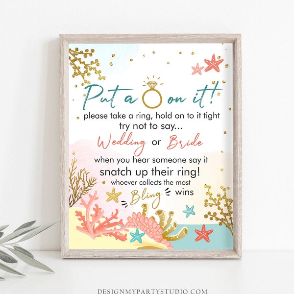 Put a Ring on It Bridal Shower Game Don't Say Bride Beach Bridal Shower Ocean Nautical Take a Ring Game Shower Games Download PRINTABLE 0129