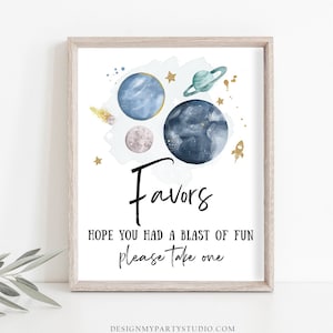 Favors Sign Space Party Sign Outer Space Birthday Sign Galaxy Party Decor Favors Table Thank You Boy Take a Treat Planets Printable 0357