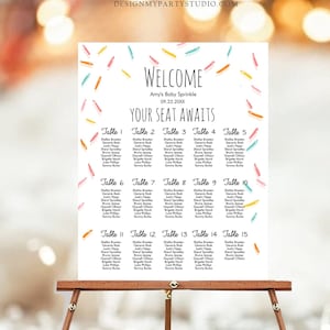 Editable Baby Sprinkle Seating Chart Template Baby Shower Seating Sign Rainbow Baby Sprinkles Instant Download Printable Corjl 0216