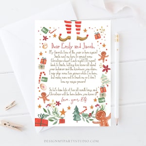 Carta de llegada de elfo editable Carta de regreso Elfo de Navidad Elfo de regreso Elfo de bienvenida Carta de elfo de Navidad de tu elfo Plantilla imprimible 0358