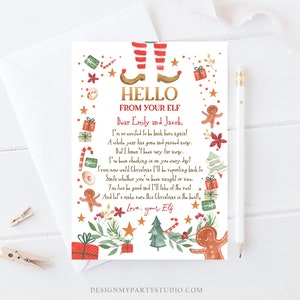Carta de chegada de elfo editável Carta de retorno de elfo de Natal Estou de volta elfo Bem-vindo ao elfo de Natal Carta do seu elfo Modelo para impressão 0358