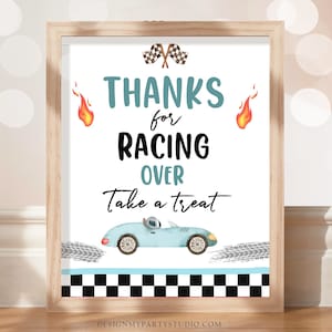 Race Car Birthday Party Favor Sign Race Car Party Thank You Sign Growing Up Two Fast Party Decorations Boy Digital Download Printable 0424