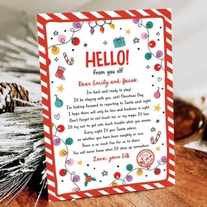 Editable Hello From Your Elf Arrival Letter Return Letter Christmas Elf I&#39;m Back Elf Welcome Elf Digital Download Template Printable 0521