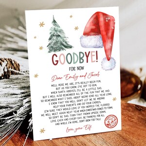 Editable Elf Goodbye Letter Departure Letter Christmas Goodbye from Your Elf Christmas Elf Letter Santa Claus Poem Template Printable 0444