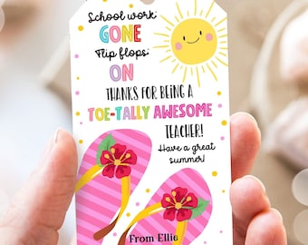 Editable Summer Teacher Appreciation Gift Tag Kids Nail Polish Gift Nail Salon Gift Card End Of School Year Digital Template Printable 0464