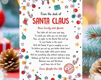 Editable From the Desk of Santa Claus First Time Elf Arrival Letter Return Letter Christmas Elf I'm Back Digital Template Printable 0521