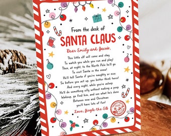 Editable From the Desk of Santa Claus First Time Elf Arrival Letter Return Letter Christmas Elf I'm Back Digital Template Printable 0521