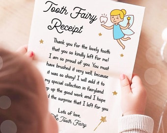 Carta del Hada de los Dientes Primer Certificado del Hada de los Dientes Nota del Hada de los Dientes Dientes Perdidos Recibo del Hada de los Dientes Niño Niña Descarga Digital Instantánea Imprimible 0526