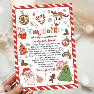Carta de llegada de elfo editable Carta de regreso Elfo de Navidad Elfo de regreso Elfo de bienvenida Carta de elfo de Navidad de tu elfo Plantilla imprimible 0522