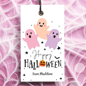 Editable Happy Halloween Favor Tag Boo Gift Tags Costume Party Trick Or Treat Favor Tag Party Digital Download Template Printable 0261 0517