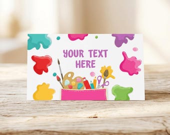 Editable Art Birthday Food Tent Cards Art Party Labels Painting Party Place Cards Girl Birthday Craft Party Printable Template Corjl 0319
