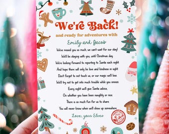 Editable Elf Arrival Letter Return Letter Christmas Elf We're Back Elf Welcome Hello from Elves Boy Girl Digital Template Printable 0529