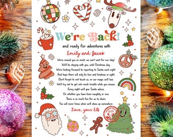 Elf Arrival Letter, Elf Return Letter, Christmas Elf Welcome Back, Editable Printable Digital 0522