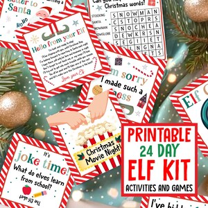 Kit elfo 24 giorni Mega Bundle Kit di oggetti di scena per elfi di Natale Attività per elfi Appunti per elfi Lettere per elfi Idee per elfi Giochi Bundle Fai da te Download immediato 0008