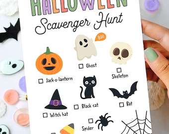Halloween Scavenger Hunt Game Kids Halloween Game Halloween Activity Neighborhood Classroom Office Digital Instant Download Printable 0009
