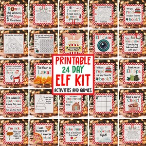 Kit Elfo 24 giorni Mega Pacchetto Elfo di Natale Kit di accessori per elfi Attività per elfi Note per elfi Lettere per elfi Idee per elfi Giochi Pacchetto Fai da te Scarica Stampabile 0008
