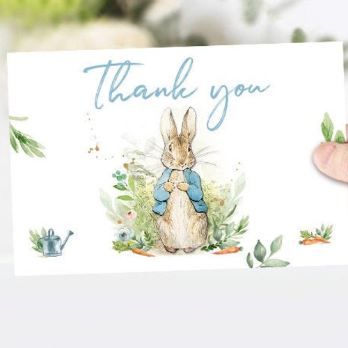 Peter Rabbit Thank You Card Template Peter Rabbit Printable - Etsy