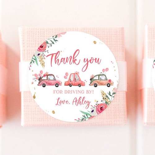 Editable Drive by Favor Tag Drive Through Baby Shower Bridal Etsy