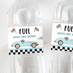 Editable Race Car Water Bottle Labels Race Car Birthday Party Fuel Racing Birthday Boy 2nd Track Download Printable Template Corjl 0424