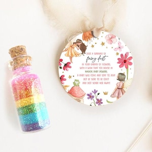Bearbeitbarer Feenstaub Favor Tag Verzauberter Wald Geburtstag Magische Aufkleber Pixie Dust Gedicht Karten Fee Garten Digitale Vorlage Printable 0406